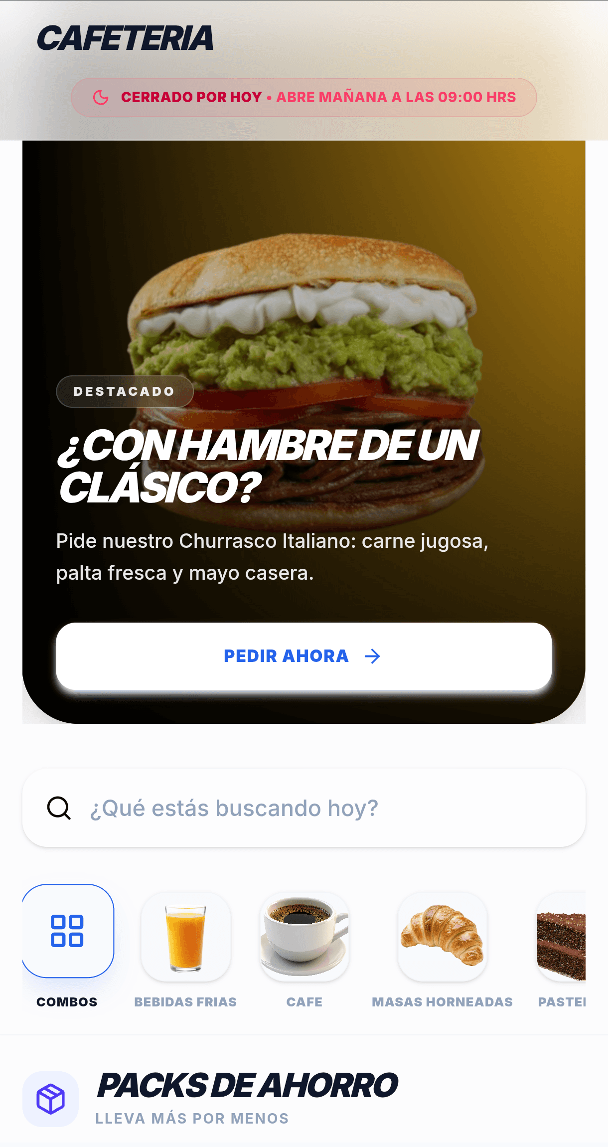 Vista de la página con la pasarela de Mercado Pago desactivada